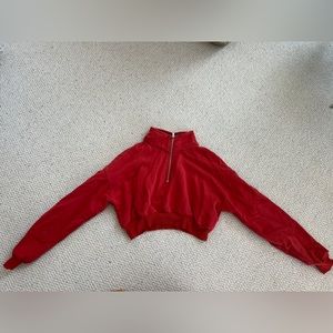 NIA Red half-zip cropped sweater in S